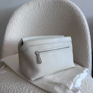 The Row Cream Leather Cosmetic Bag
